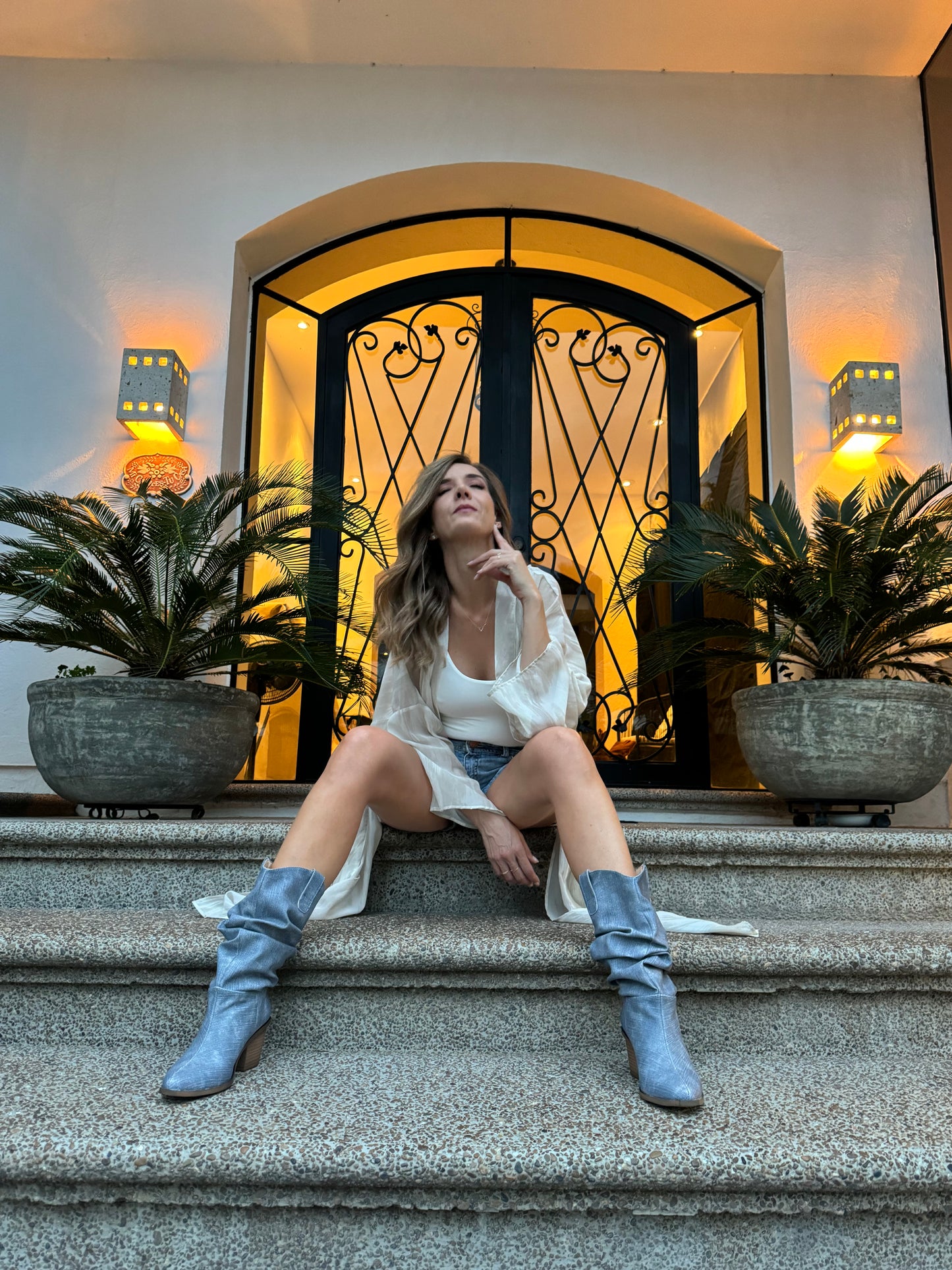 Mod 7800 Bota Slouchy Denim Blue Light